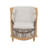 Outdoor Rocking Chair – Sturdy Iron Frame in Maple Finish, Gray PE Rattan Backrest & Light Gray Cushion