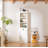 Elegant White Retro Display Shelf! Tall Cabinet with Open Shelves for Hallway/Living Room Decor - Perfect for Kitchen/Studio Storage & Showcase