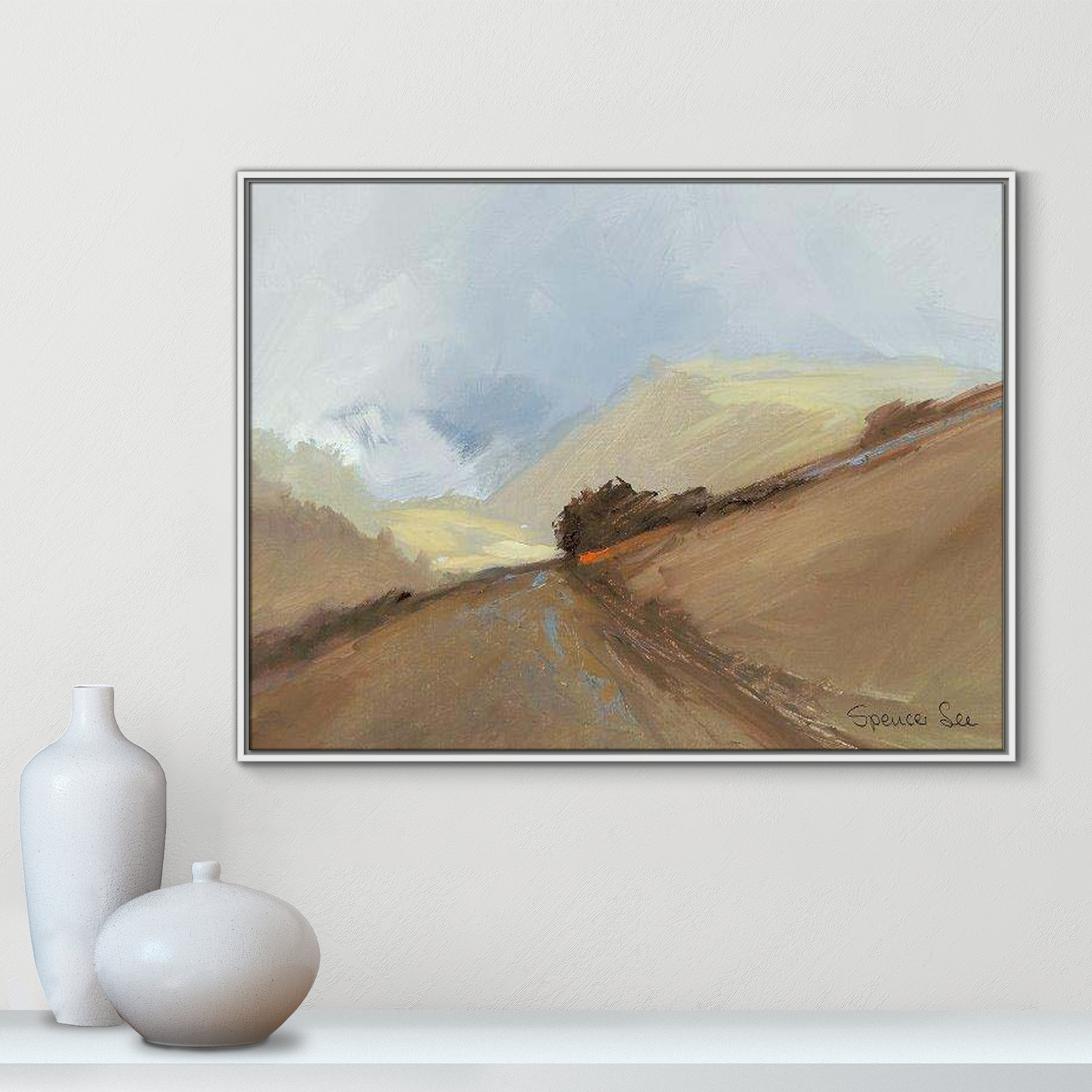 Heaven And Earth II by Spencer Lee, 31.5'' H x 41.5'' W x 2'' D, White Framed