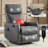Faux Leather Heat Massage Manual Recliner Chair With Rocker And Swivel-2128909815