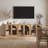 Set of 2 Arched Sideboard Cabinet w/Glass Doors & Shelf, Camel-965663295