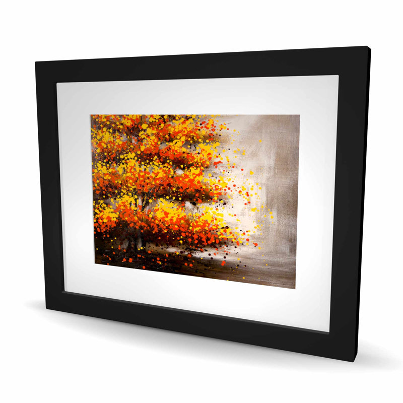 Arbre pointillé - brun contemporain encadré