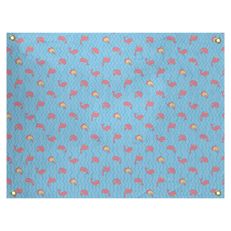 Tapisserie katelyn elizabeth baleines Kitterman, H 27,5 po x l 37,5 po, Intérieur, Bleu