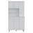 Della 90 Kitchen Pantry, One Drawer, Multiple Cabinets, Two Open Shelvess -White