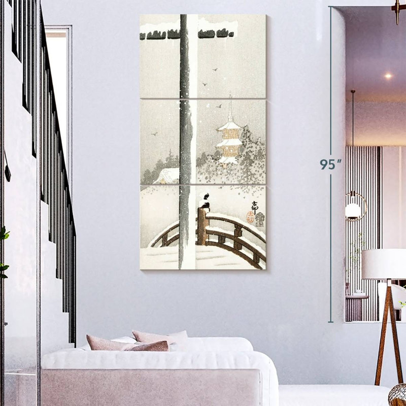 Torii dans la neige, H 80 po x l 39 po