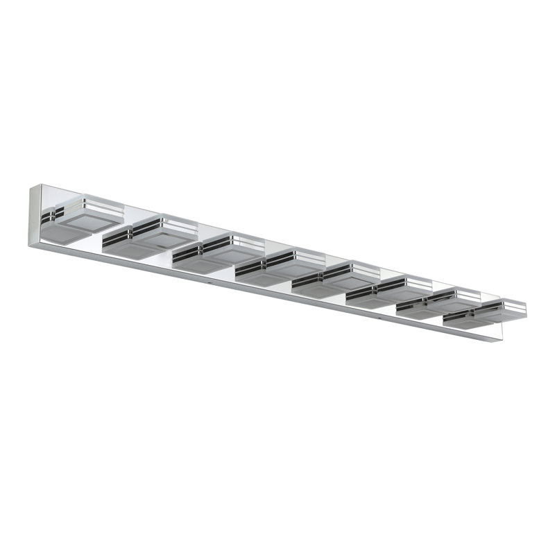 Luminaire de salle de bain lumineux à DEL en chrome 8 lumières Bright - Luminaire moderne en fer pour l'éclairage de salle de bain et de miroir