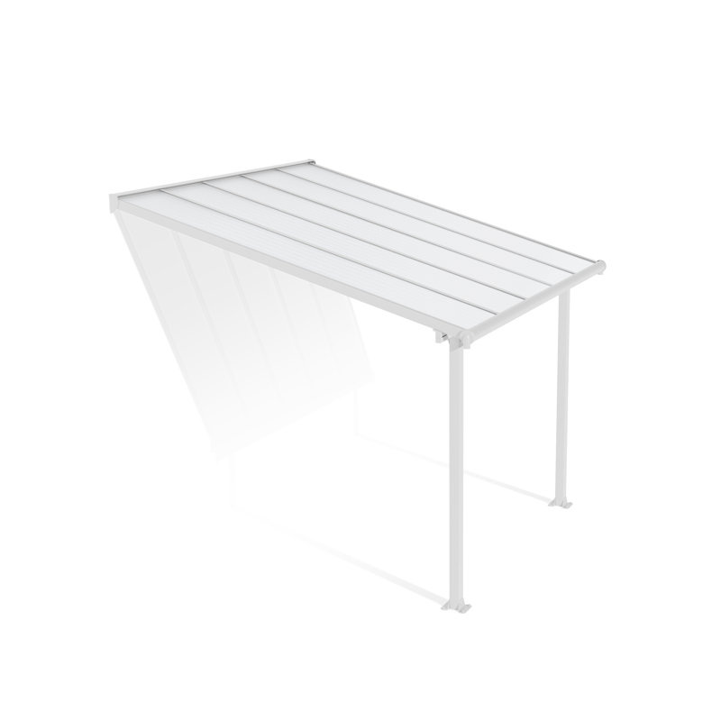 Auvent de patio en polycarbonate, 10 pi x 10 pi, Blanc