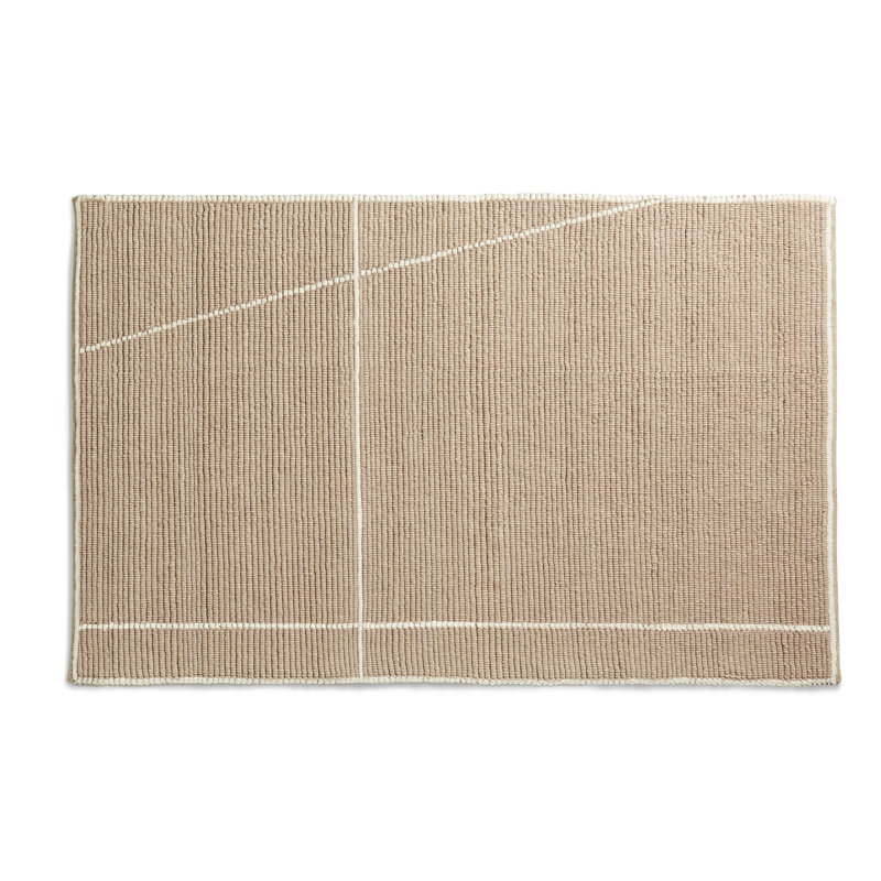 Collet Wool Area Rug in Oat/Ivory,  Rectangle 5' x 8'