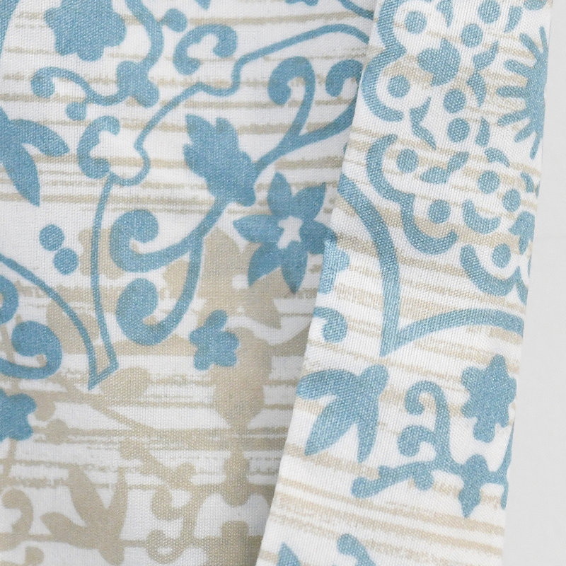 Home Soft Things Marina Geometric Tailored 60'' Window Valance in Brown/Light Blue/Beige/White (Set of 2)