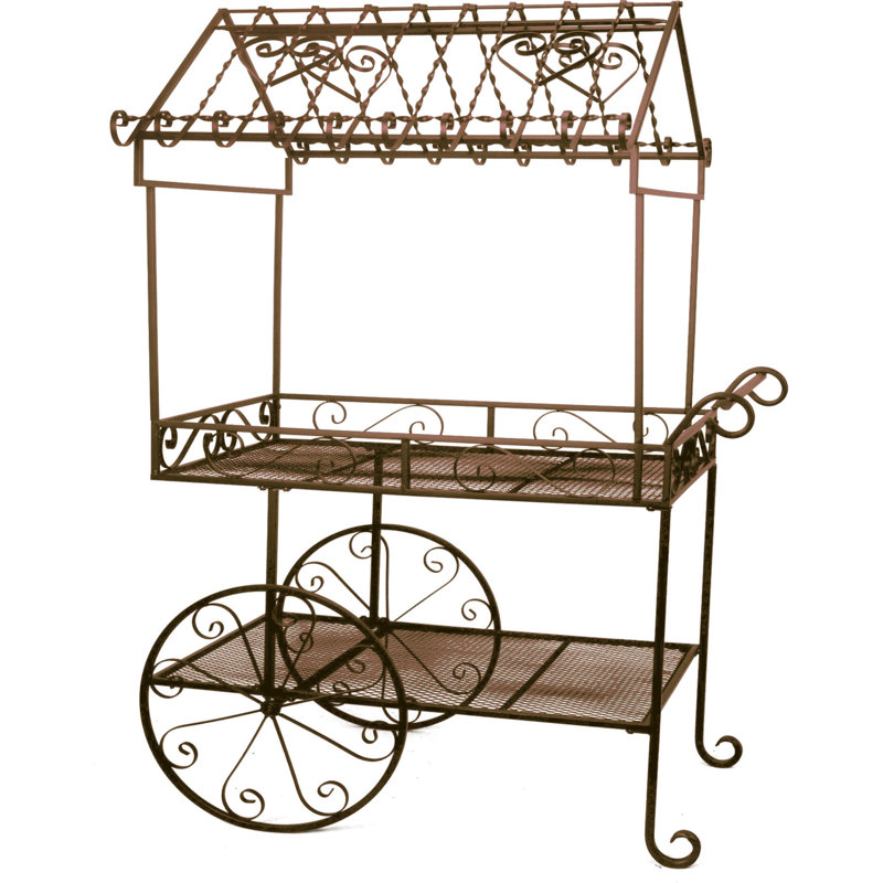 Deer Park 38" Steel Flower Cart with Natural Patina Finish