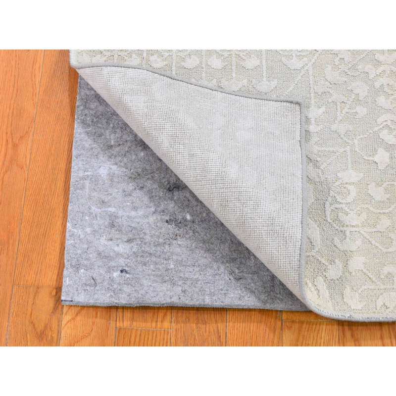 Tapis ivoire noué à la main de conception unique 2 pi x 3 pi 4 po Frayia