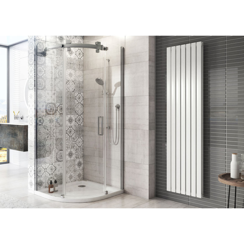 Peter Vertical Flat Double Panel Radiator, White, 1800mm H x 475mm W