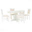 Ensemble de salle à manger extensible 5 pièces Farmhouse: table en bois (feuille de 15,7 po) et 4 chaises rembourrées