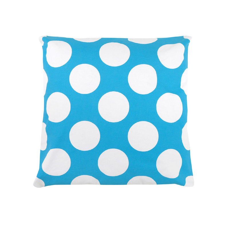 Rosemary Polka Dot 100% Cotton Throw Pillow, Baby Blue