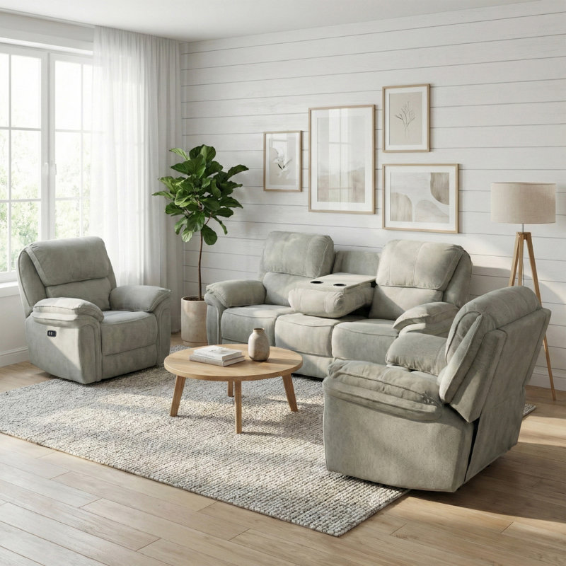 Coomer 97cm Wide Standard Recliner, Beige