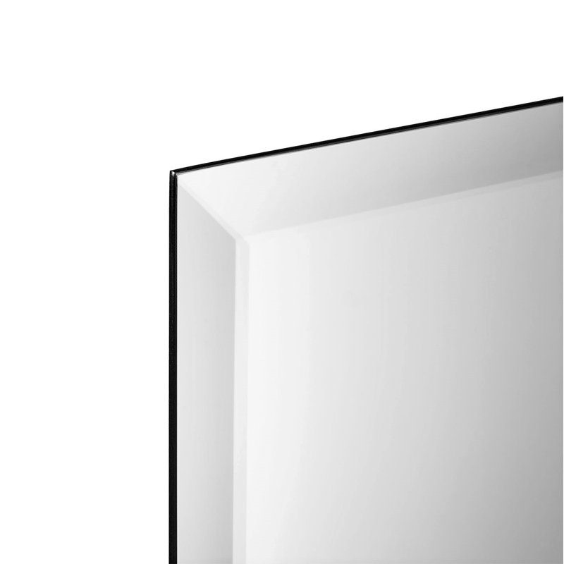Miroir de salle de bain biseauté sans cadre moderne et contemporain Petta, 24 po x 16 po