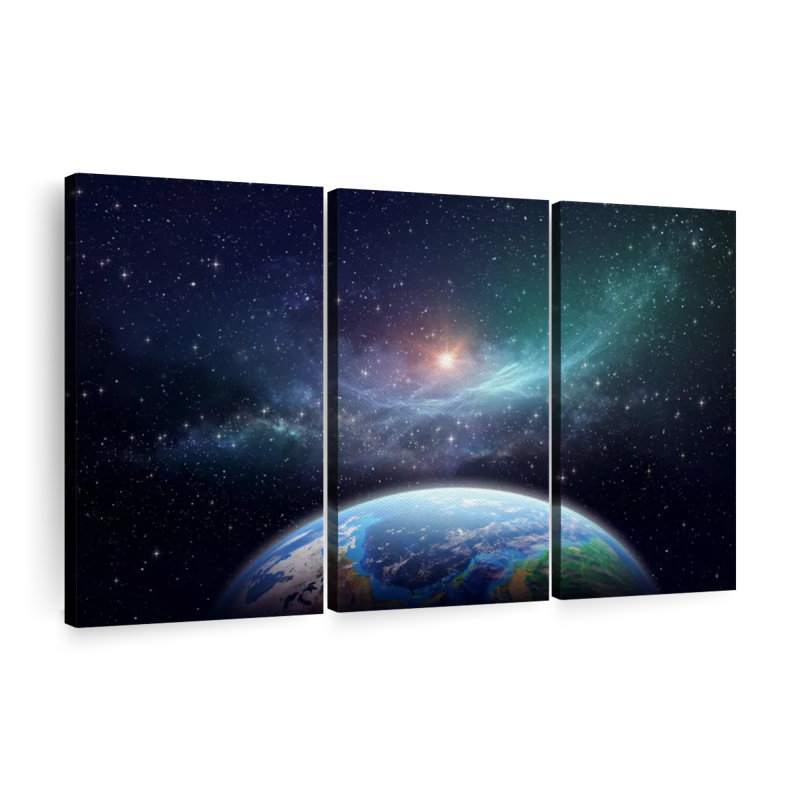 «Exoplanète» 3 pièces, H 32 po x l 50 po