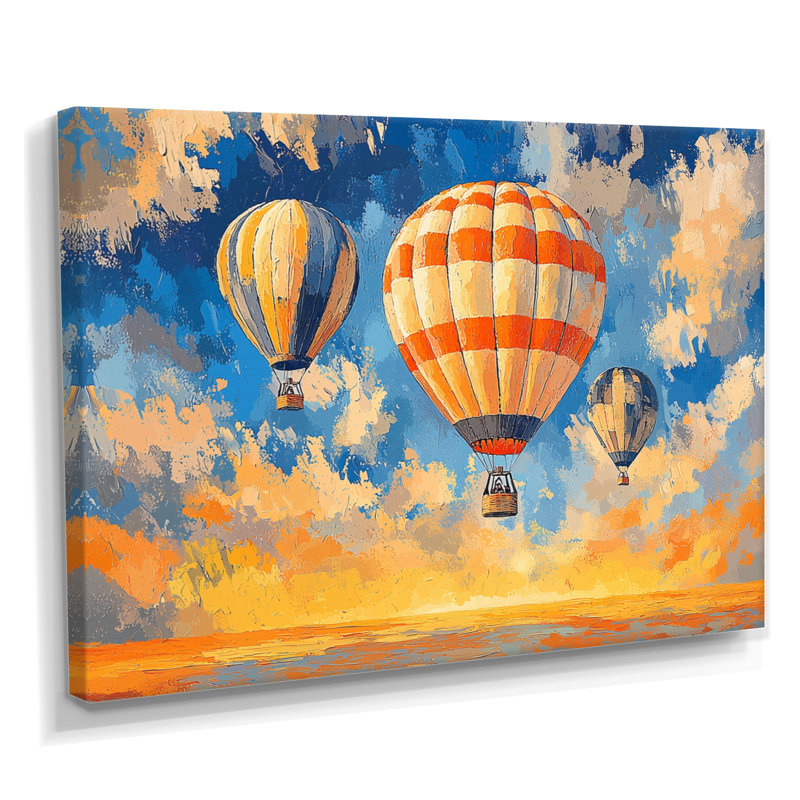 Festival de montgolfières en été III - Art mural en montgolfière, H 24 po x l 32 po, Toile tendue, Ne s’applique pas