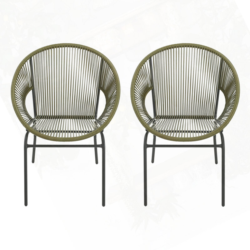 Chaise d'extérieur en osier, Vert
