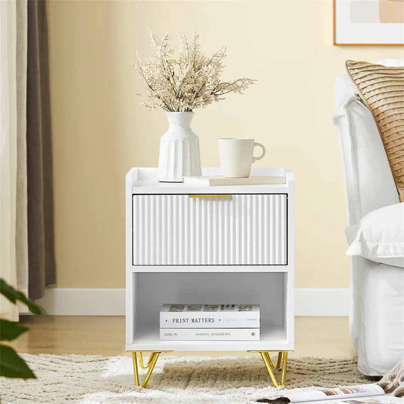 40cm W Manufactured Wood Bedside Table