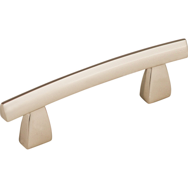 Arched Bar Pull, Polished Nickel, 3" Center to Center