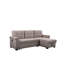Canapé-lit modulaire 84 po avec méridienne réversible et rangement gris