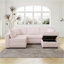 Canapé pour 4 personnes avec repose-pieds en bois massif 106,3 po Sofas Couches | En forme de U | Rose clair
