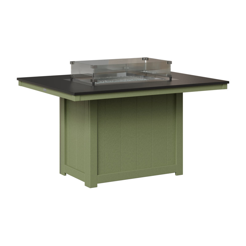 Foyer de table rectangulaire 54 po Berlin Gardens Donoma, Plateau martelé noir avec base sauge, H 30 po x l 41 po x P 54 po