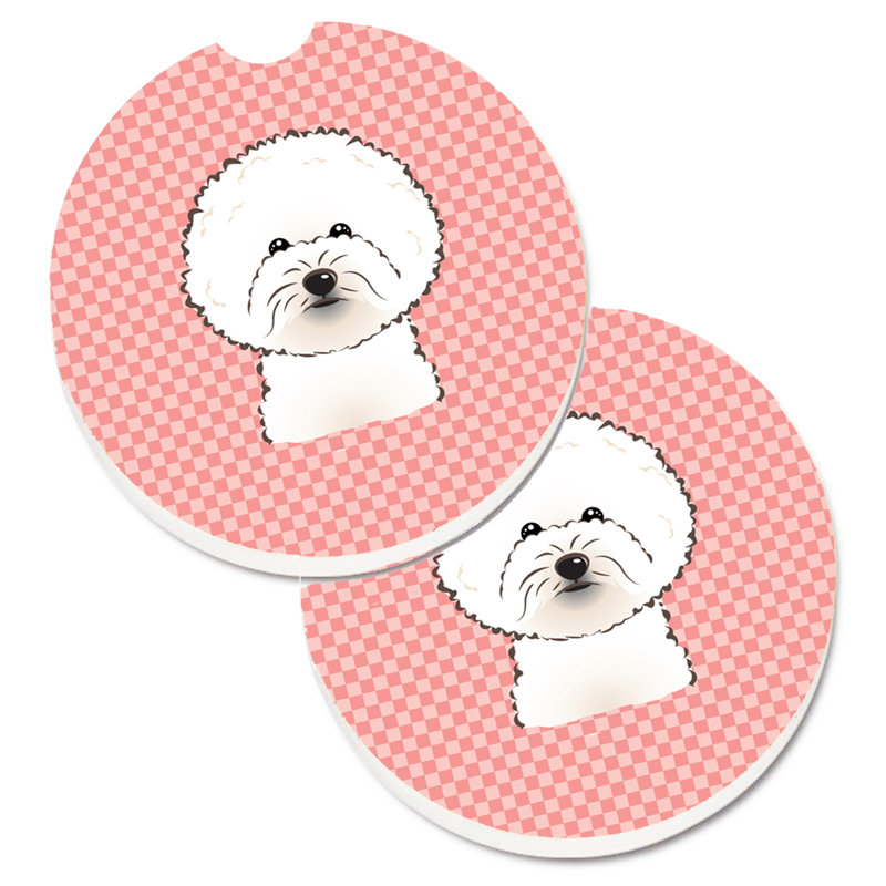 Sous-verre Retriever, Rose, Bichon frisé