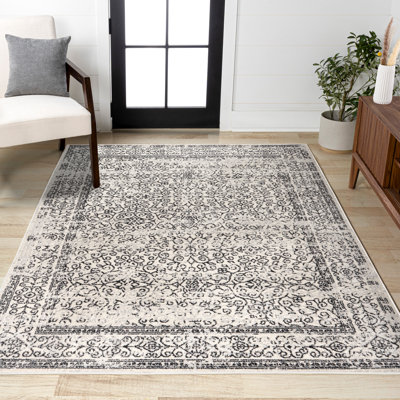 Tapis gris / noir Attie Filigree