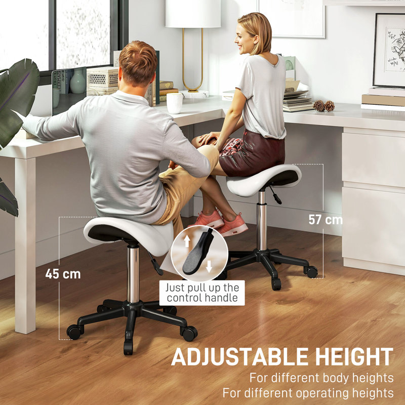Tabouret de beauté Saddle, Blanc