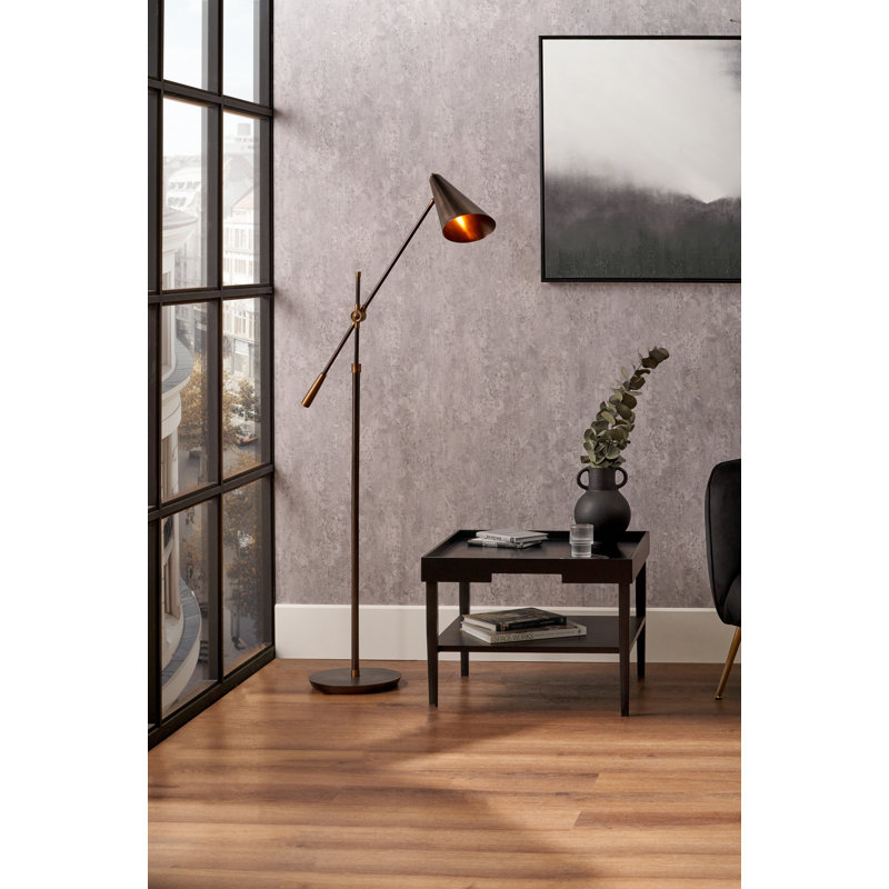 Emiliano 164cm Bronzed Task Floor Lamp
