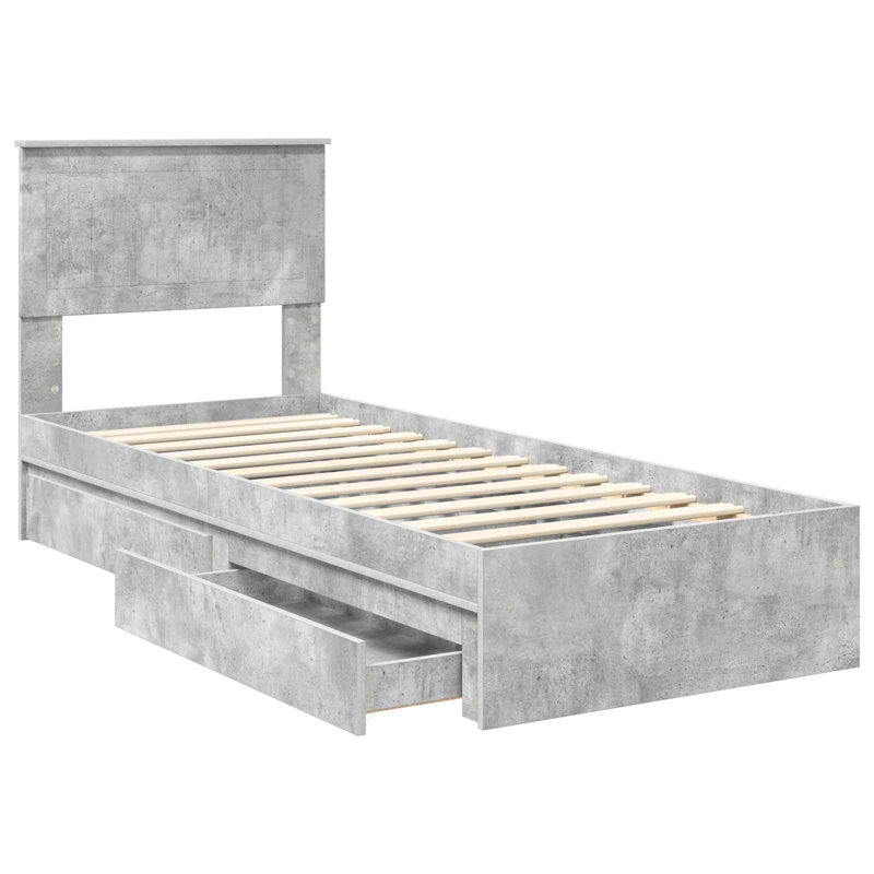 Bed, Small Single (2'6), Concrete Grey