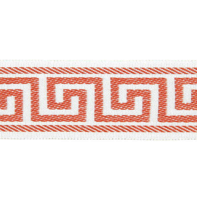 Marguerite Border Meander A (Persimmon) Fabric