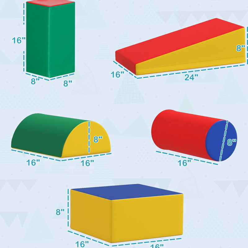 Et rampe rampante And Foam Climb - 5 pièces, configurations personnalisées, coordination œil-main, activité 12 à 36 mois pour la glissade, éducatif, housses, essuie-mains