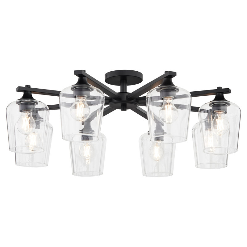 Lynnisha 8 Light Ceiling Mount, Matte Black