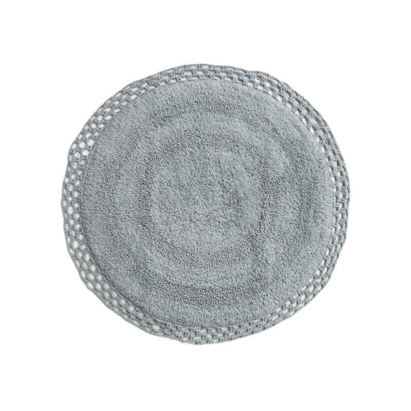 Adiraica 100% Cotton Bath Rug, Gray