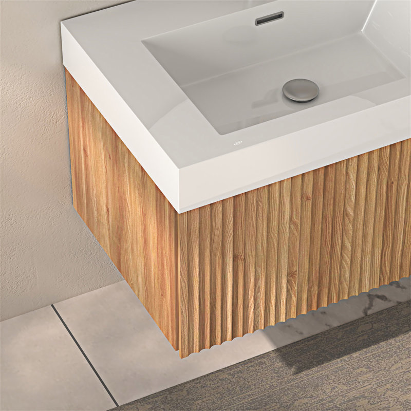 Meuble-lavabo mural flottant avec lavabo, 30"