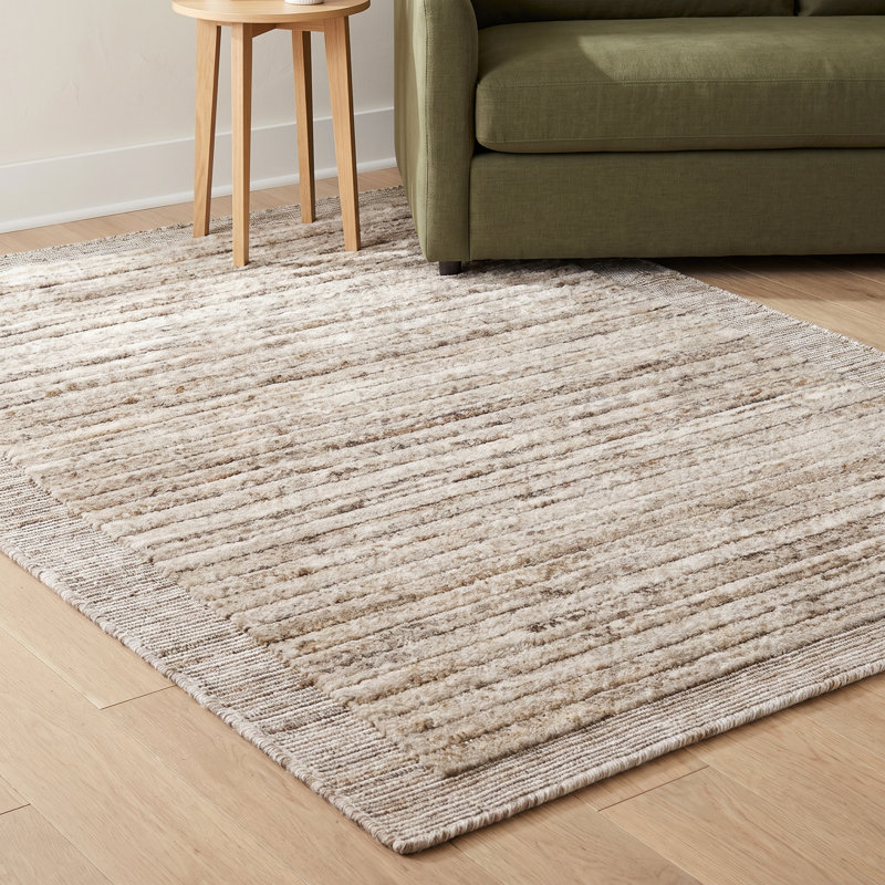 Felipa Hand Loomed Striped Indoor / Outdoor Rug, Rectangle 8' x 10'