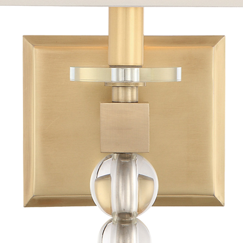 Clover 1-Light Armed Sconce, Aged Brass