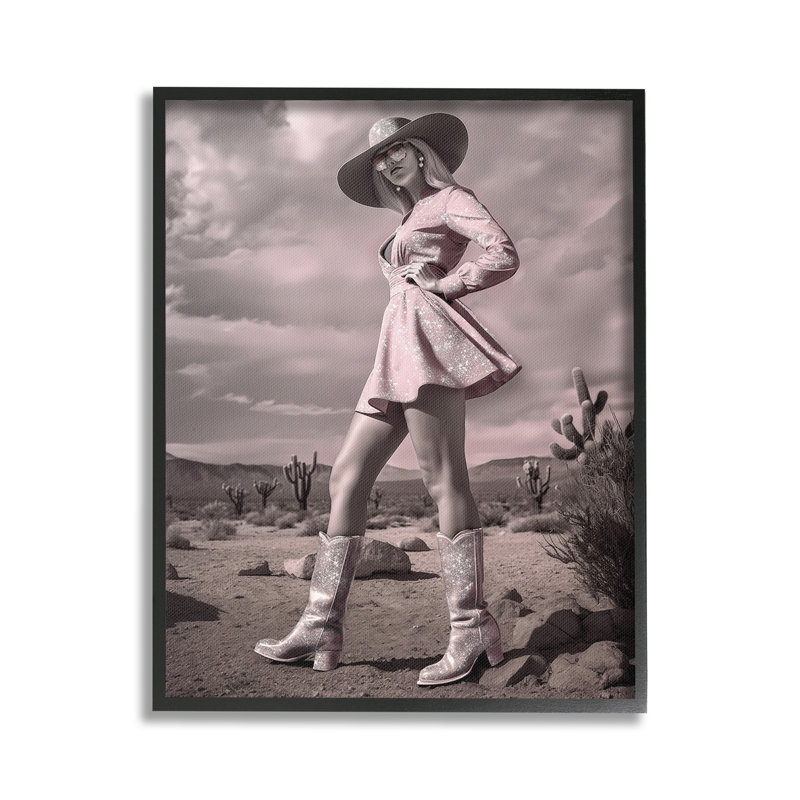 GlamCowgirlinDress GicleeArtbyZiweiLi, H 20 po x l 16 po, Estampe numérique Farmhouse