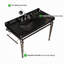 Console de lavabo murale en céramique noire et chromée de 91 cm (36 pouces) avec trois trous prépercés pour robinetterie, pieds de support en acier inoxydable et porte-serviettes.