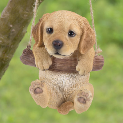 Statue chiot suspendu golden retriever