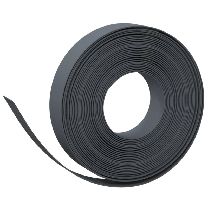 Avais Polyethylene Plastic Lawn Edging, Grey, 10cm H x 1000cm W x 0.2cm D