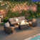 Umeh 7-Pieces Wicker Sofa Seating Group with Fire Pit Table Conversation Set