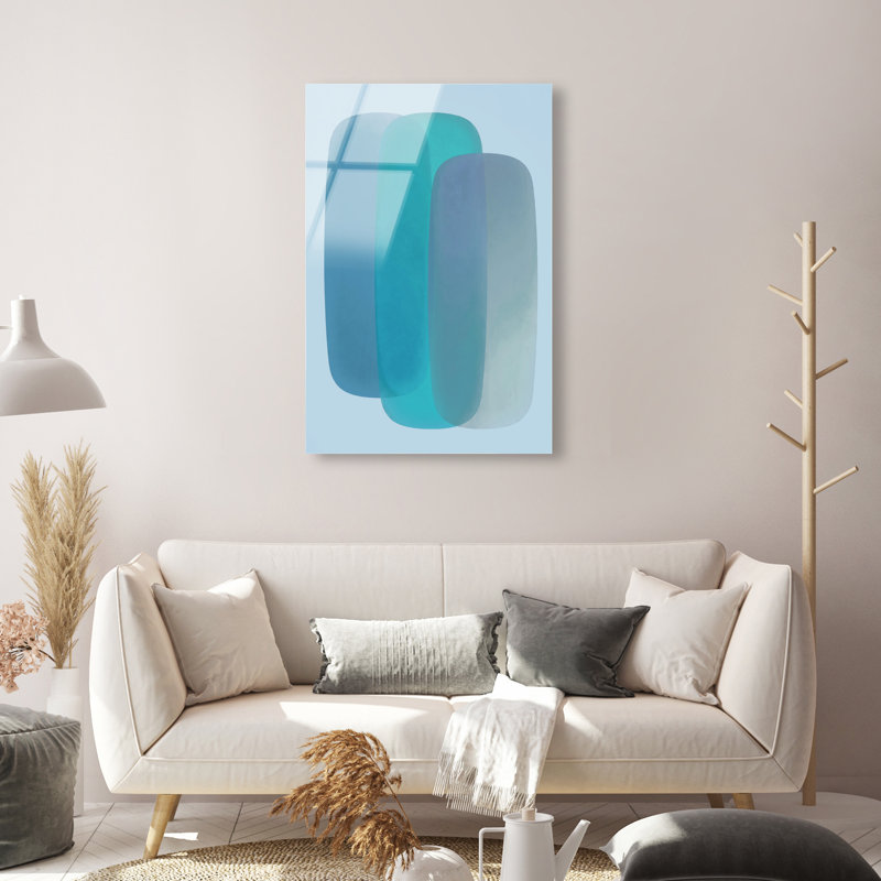 Teal Gradients Print by Oliver Gal, 15"H x 10"W, High-Gloss Acrylic Print