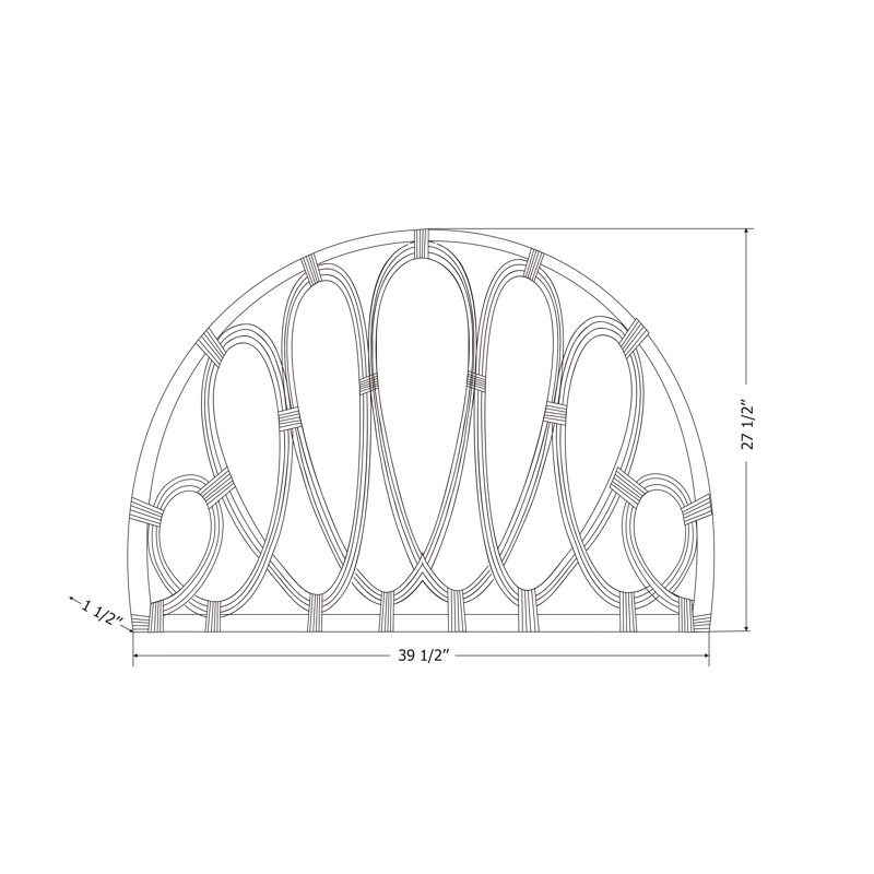 Twin Natural Rattan Wall-Mounted Panel Headboard with Floral Design