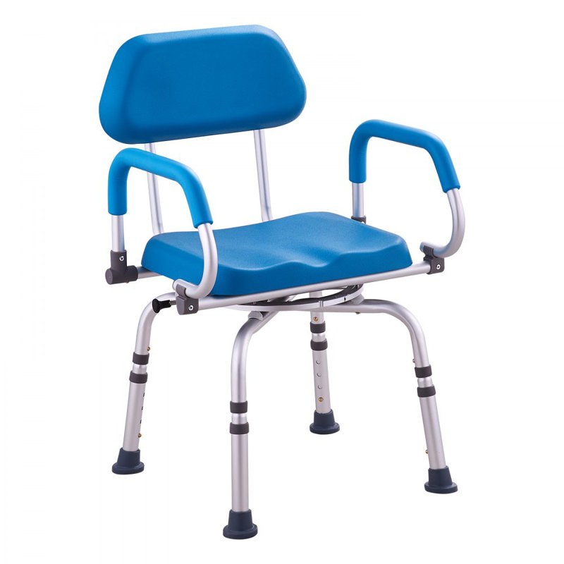 Swivel Shower Chair 360 Degree, Adjustable Shower Seat with Pivoting Arms & Padded Bath Seat for Inside Shower or Tub