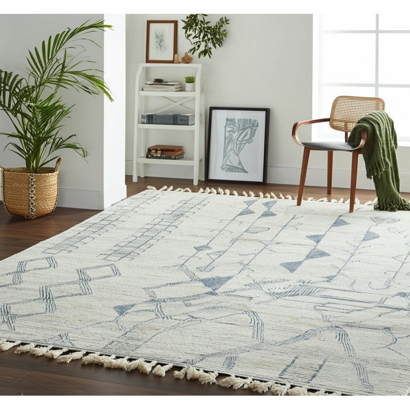 Marrakech Ivory Echoform Hand-Knotted Rug