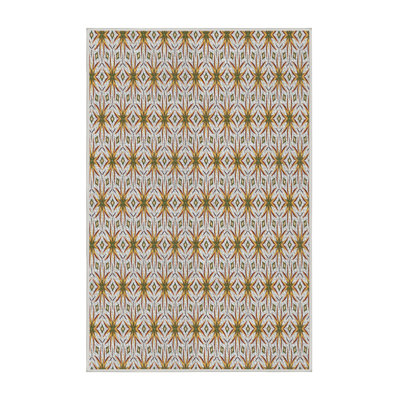 Tapis gris/brun à motifs